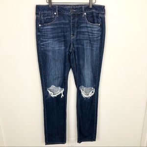 AEO Tomgirl Extra Long Distressed Jeans
